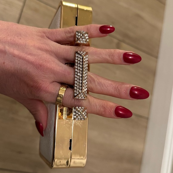 BCBGMaxAzria Cream and Gold Clutch - Picture 3 of 5